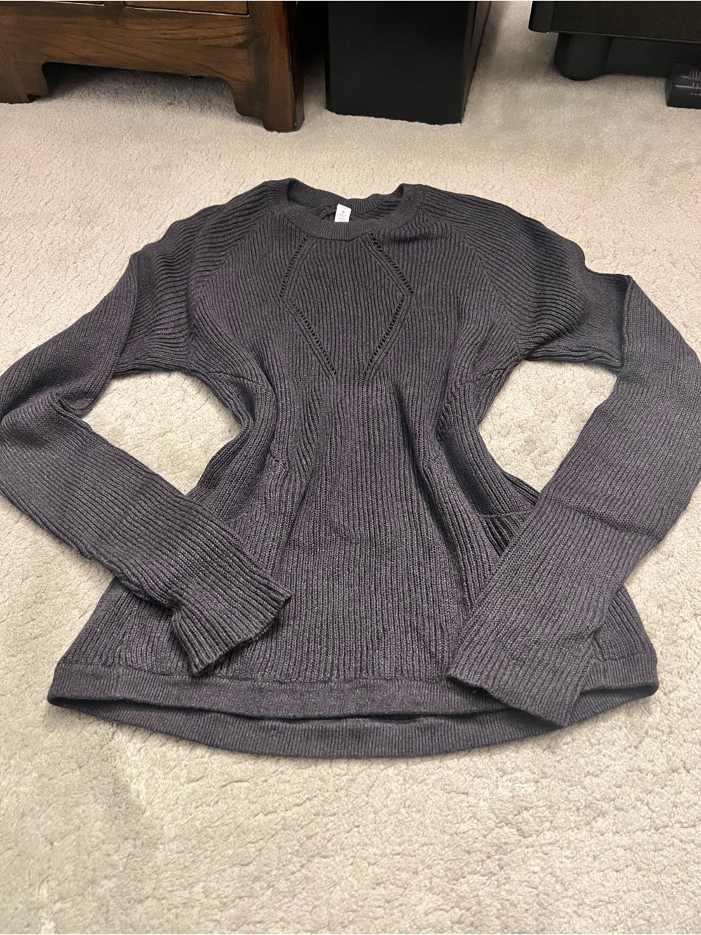 lululemon athletica Charcoal Ribbed Crew Neck Sweater